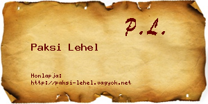 Paksi Lehel névjegykártya